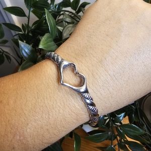JAI Sterling Silver Heart Hand Cuff